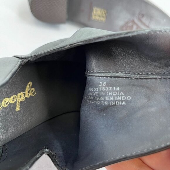 Free People Charm Double V Ankle Boot Women's Size 38 in Black Block Heel - Picture 13 of 15